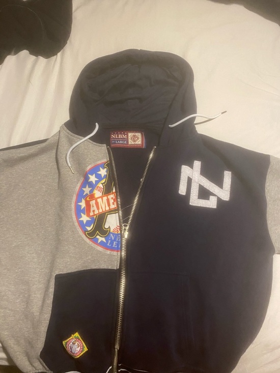Other - Negro League Colorblock Hooded Jacket - Navy & Gray